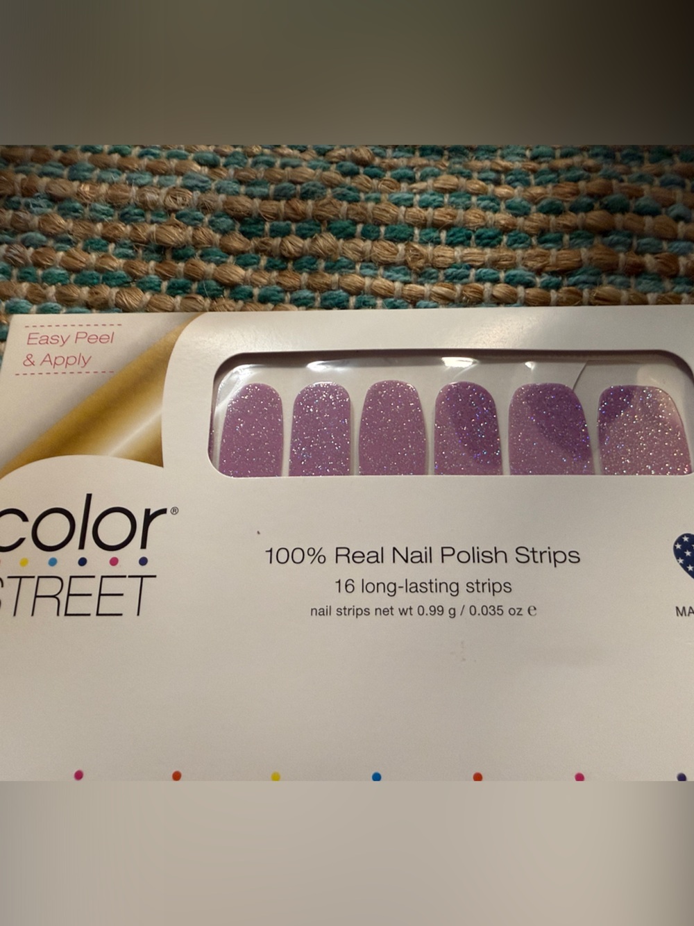 🌸Color Street Lavender Glitter Nail Strips